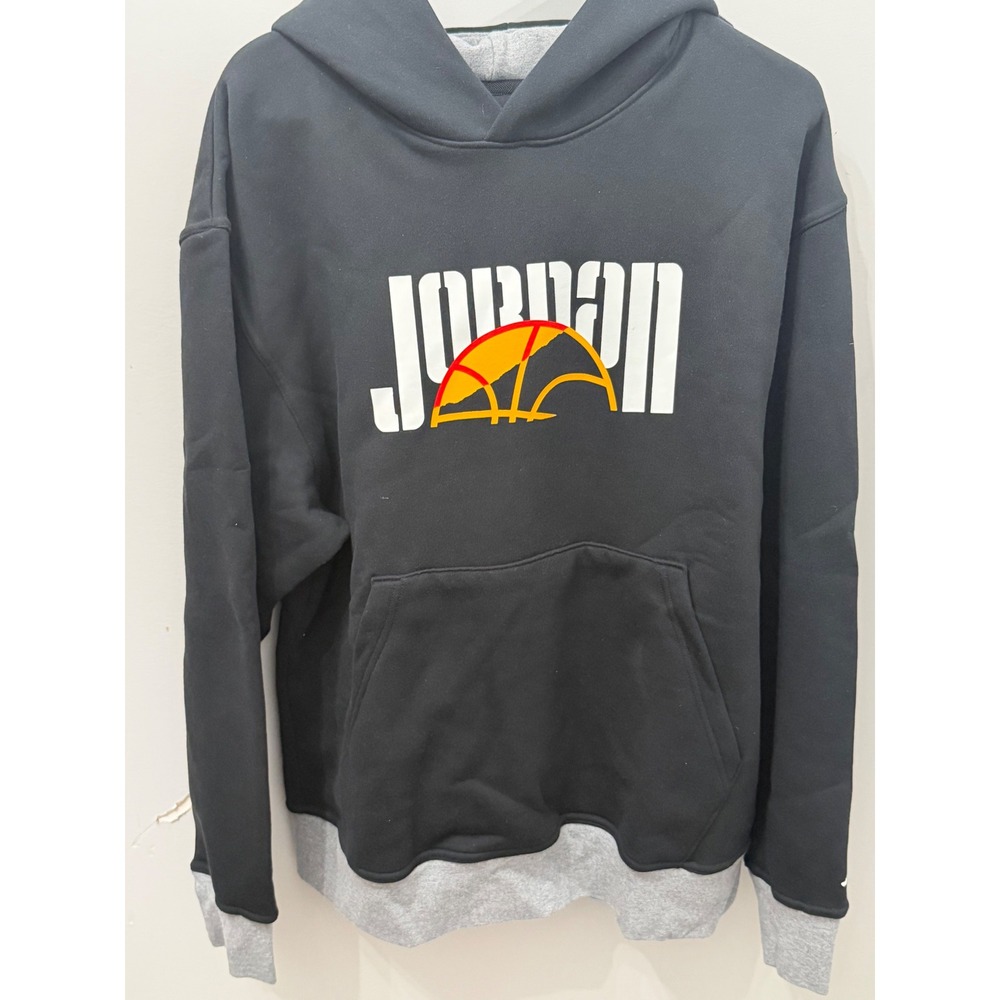 Nike Air Jordan Sport DNA HBR Fleece Pullover Hoodie Black Mens Large NWT DC9639 - Picture 2 of 5